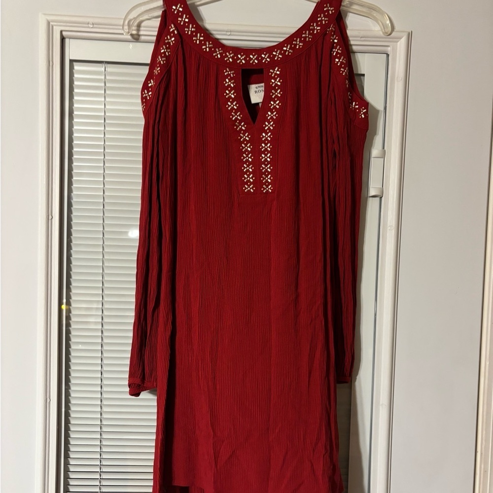 Knox Rose Deep Orange Cold Shoulder Dress